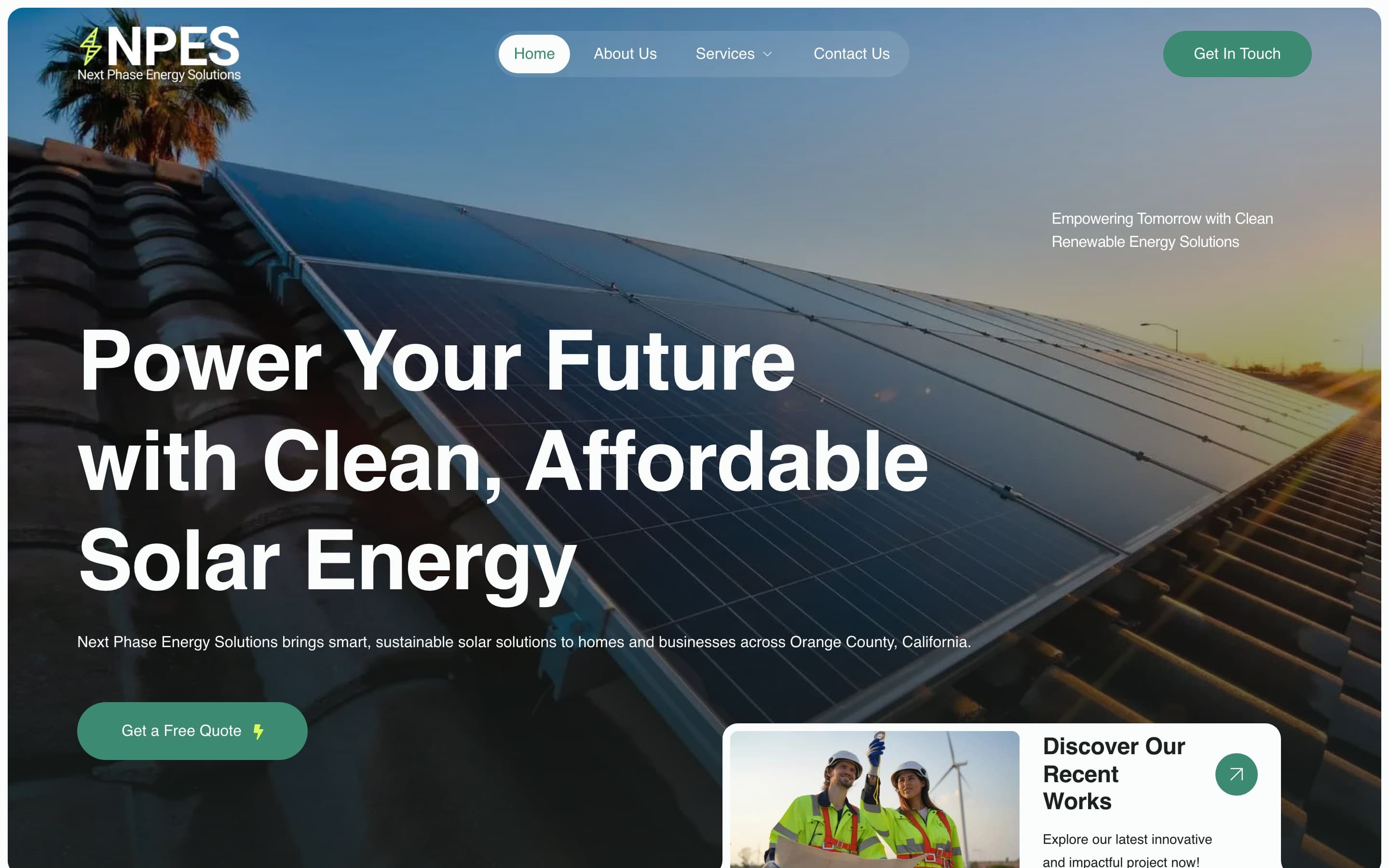 Next Phase Energy Solutions homepage